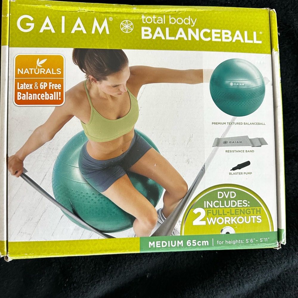 NWT - GAIAM Teal Total Body Balance Ball Set